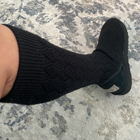 UGG Classic Tall Marquis Knit Black Womens Boots Size 9 - Picture 5 of 10